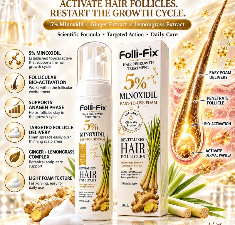 Folli-Fix Foam bottle and box